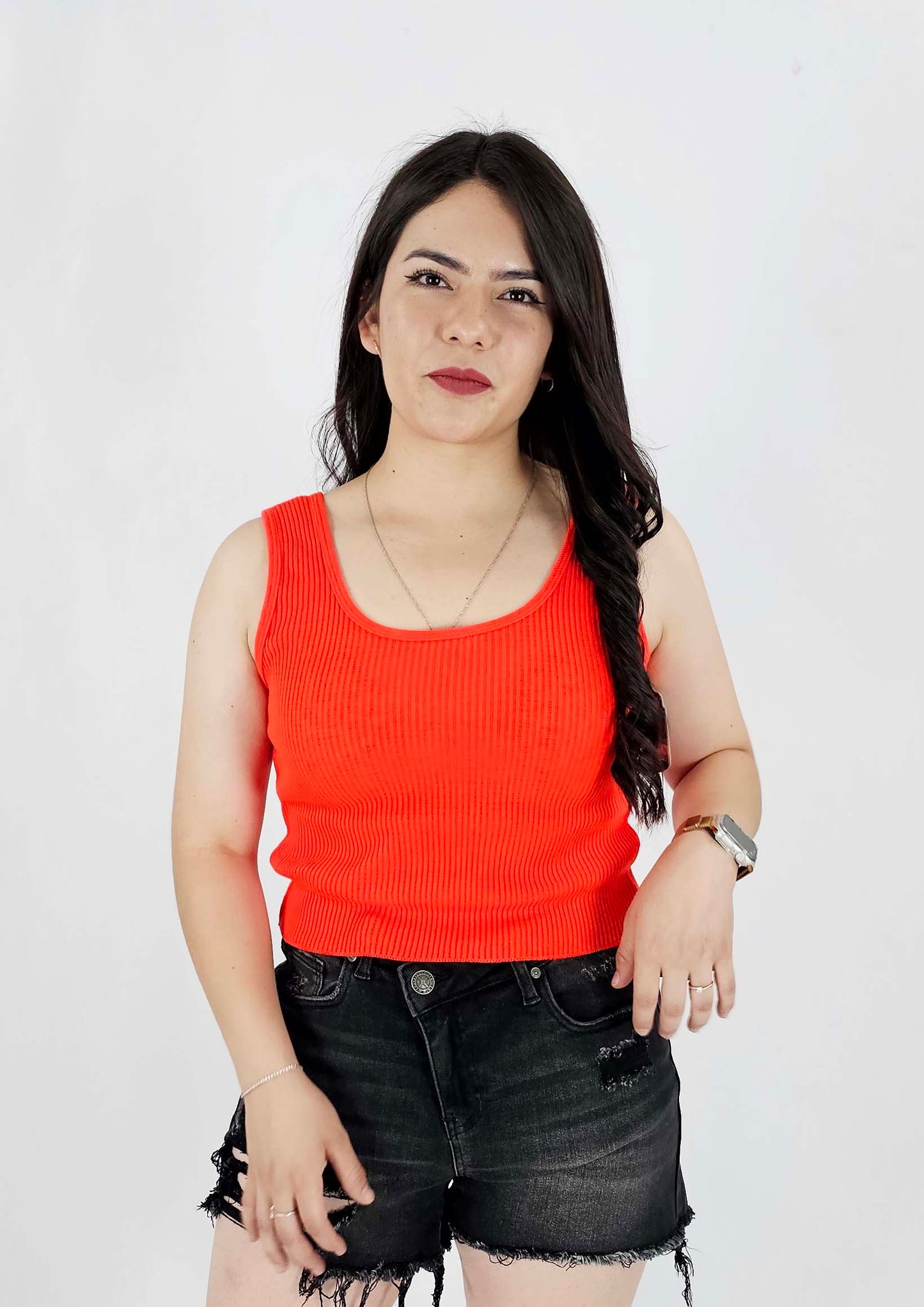 Blusa acanalada sin mangas