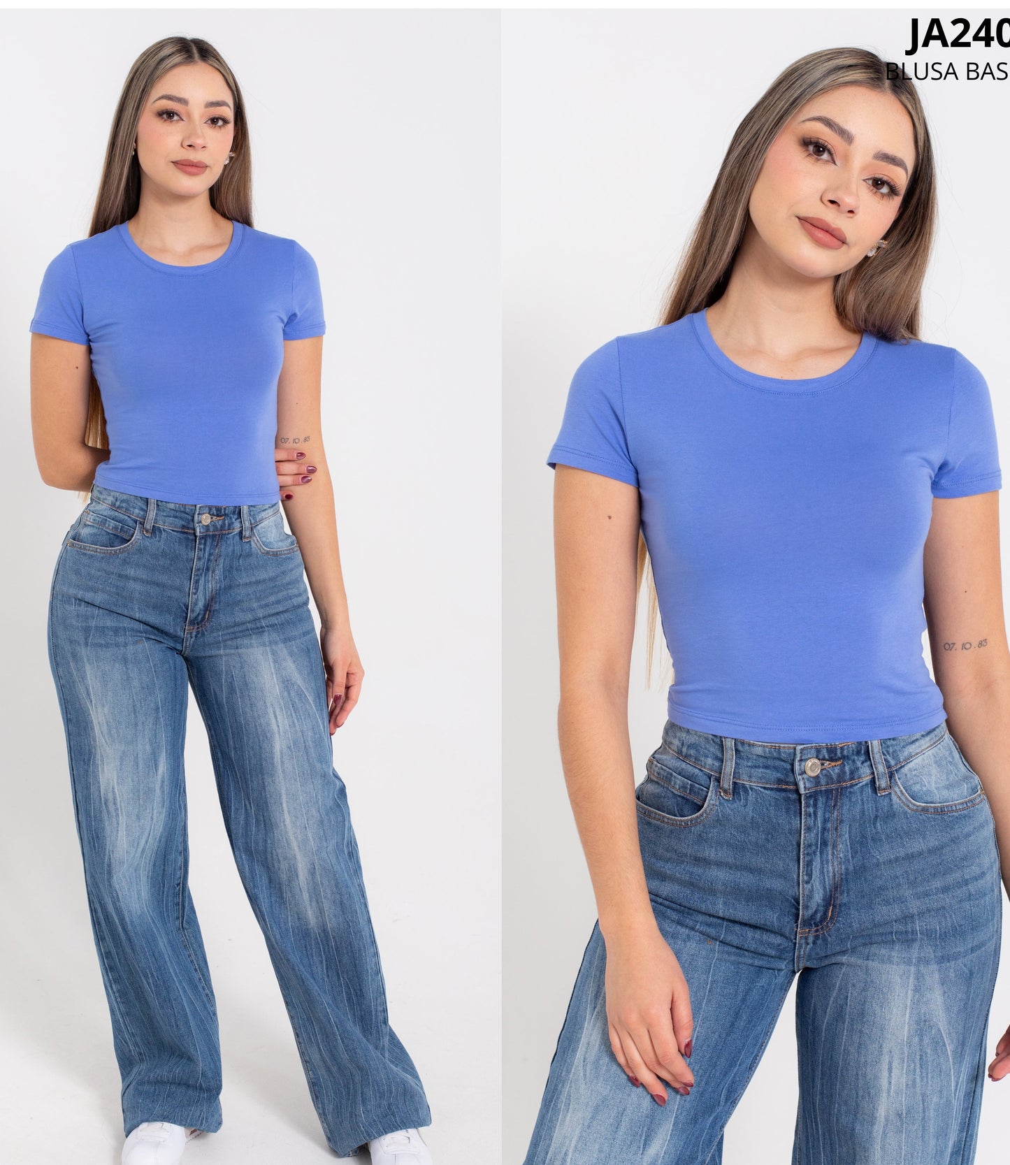 Blusa Basica De Algodon Manga Corta