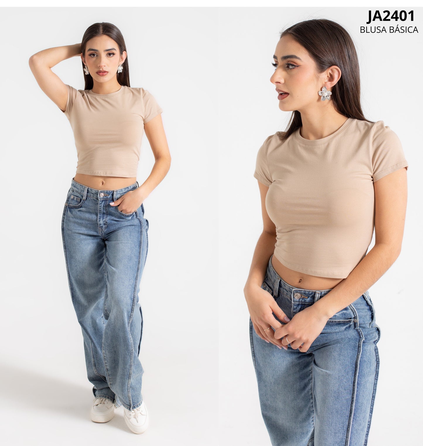 Blusa Basica De Algodon Manga Corta