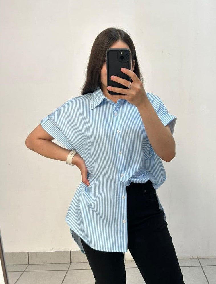 Camisa Manga Corta Rayada
