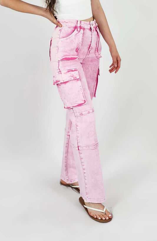 Pantalón cargo rosa