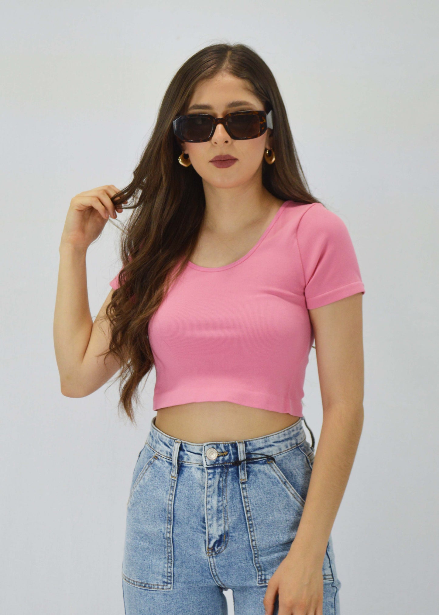 Blusa básica manga corta