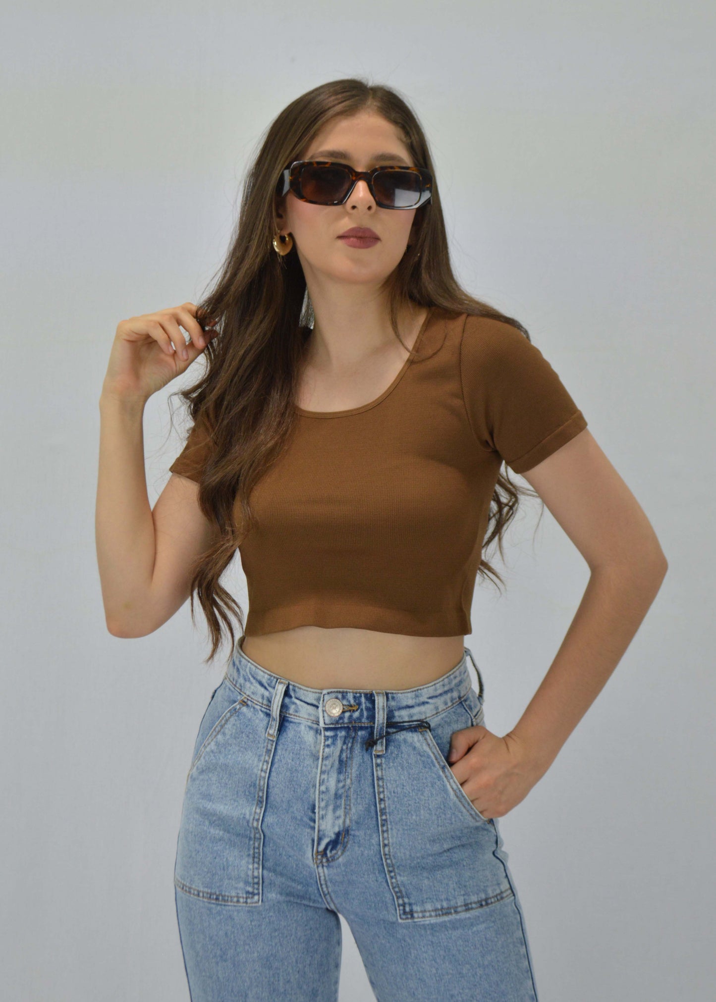 Blusa básica manga corta