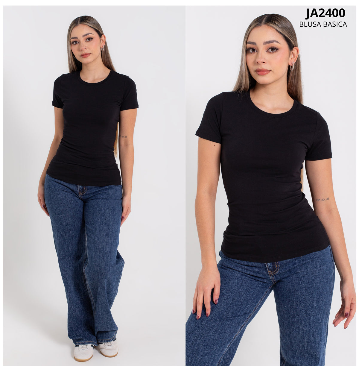 Blusa Larga Basica Cuello Redondo De Algodon