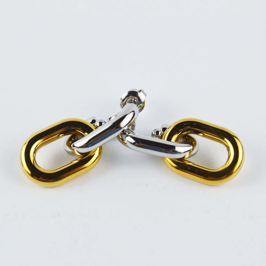 Aretes Cadena Bicolor