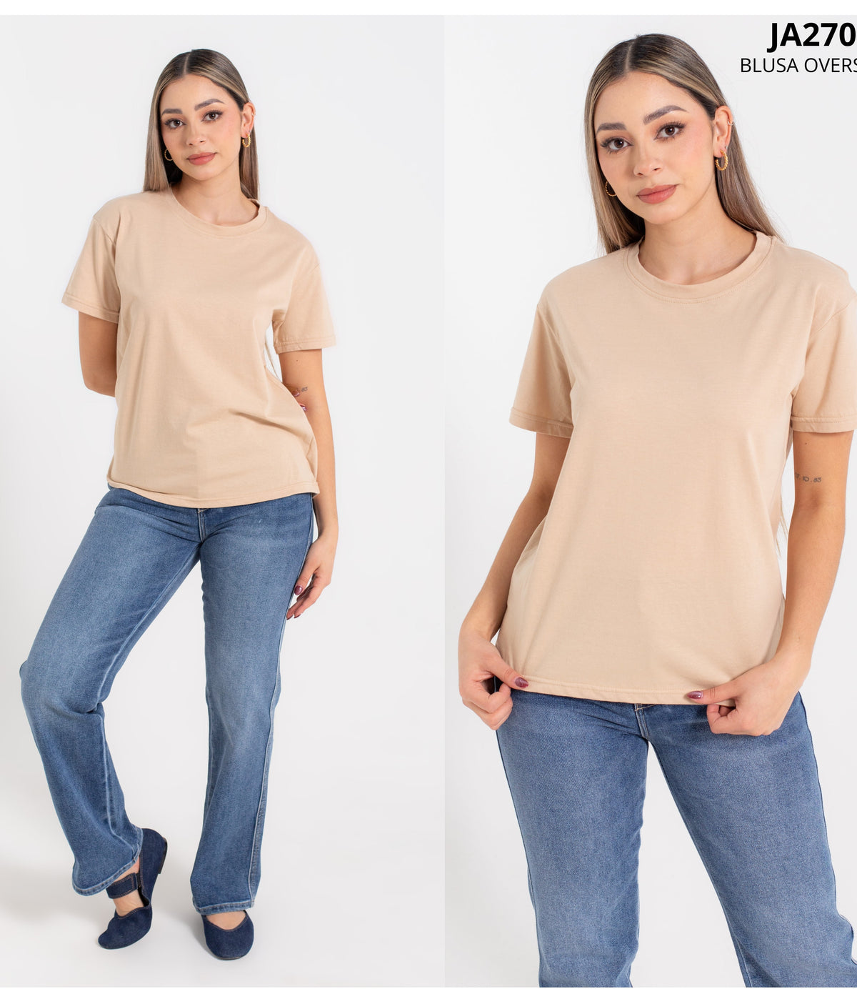 Playera Basica Overzise Lisa Manga Corta