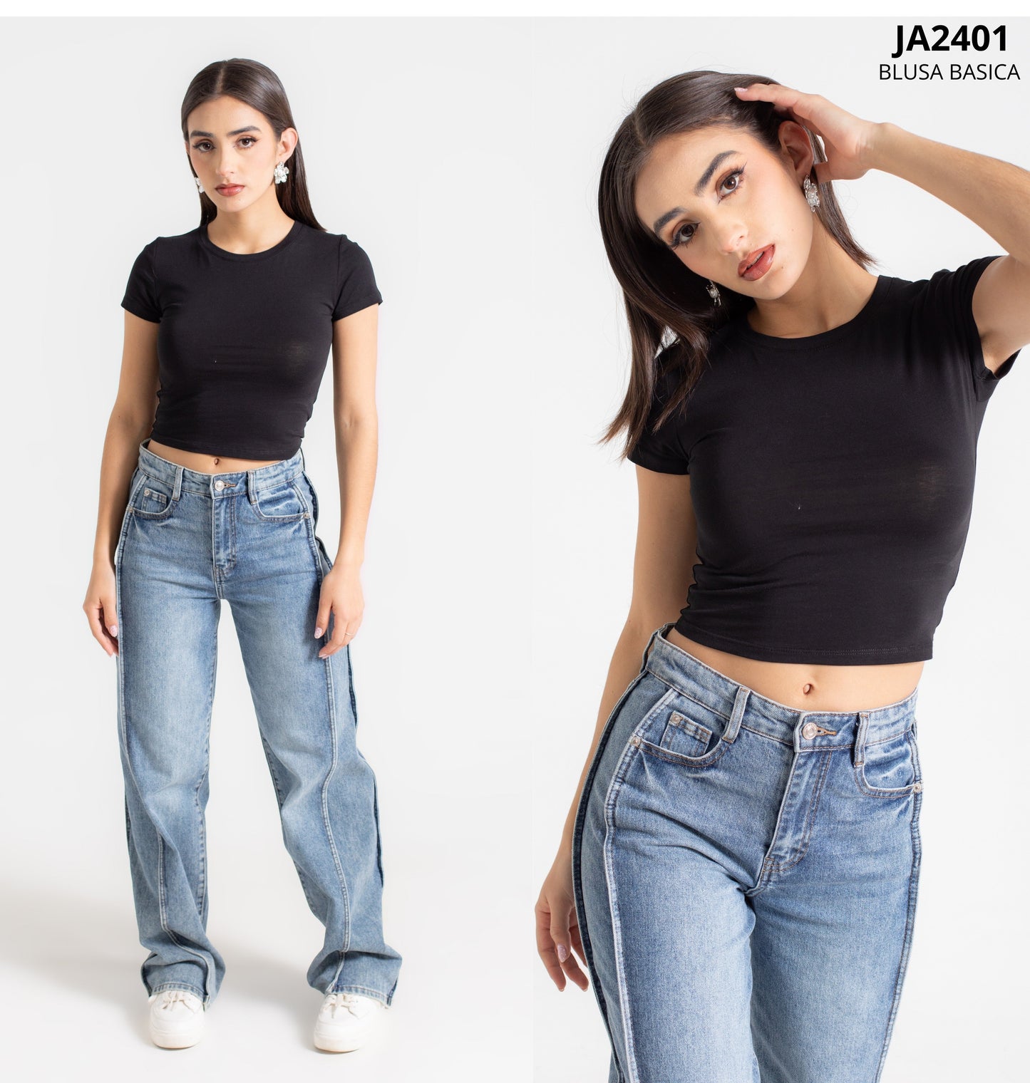 Blusa Basica De Algodon Manga Corta