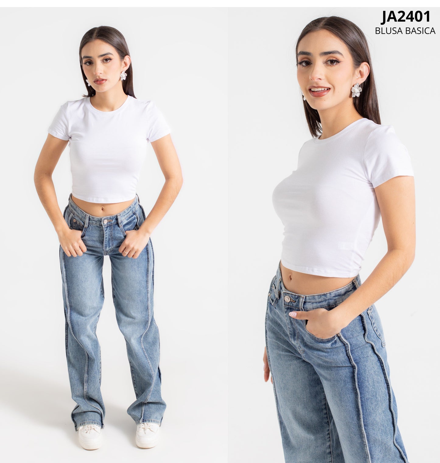 Blusa Basica De Algodon Manga Corta