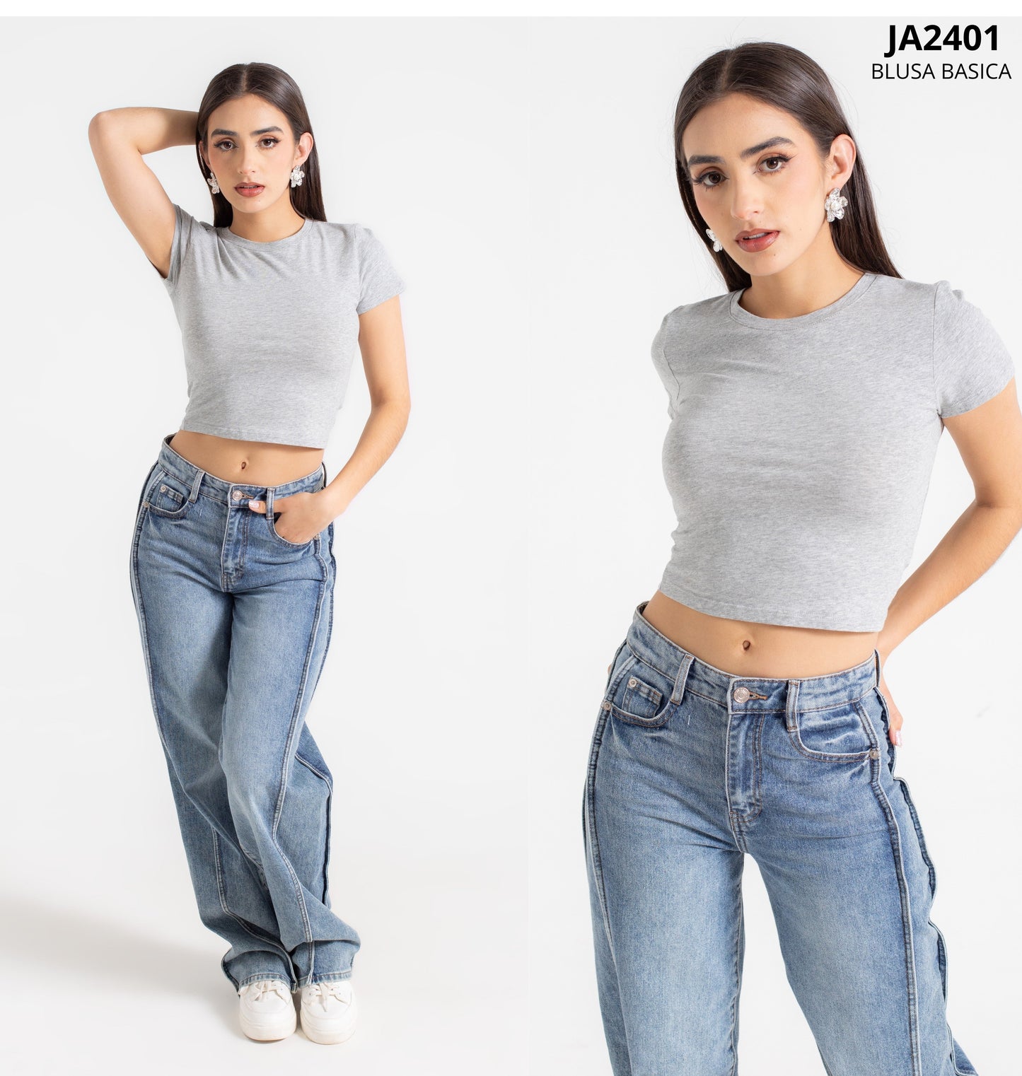 Blusa Basica De Algodon Manga Corta