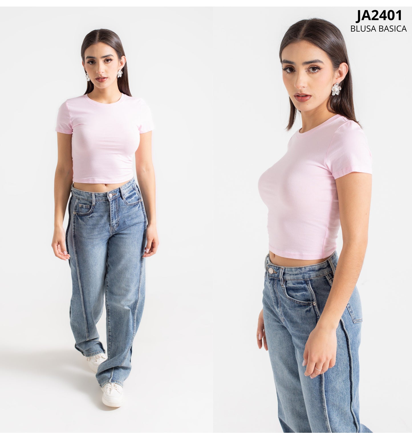 Blusa Basica De Algodon Manga Corta