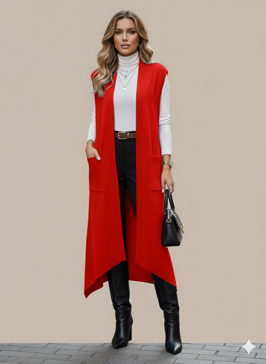 Chaleco de picos largo