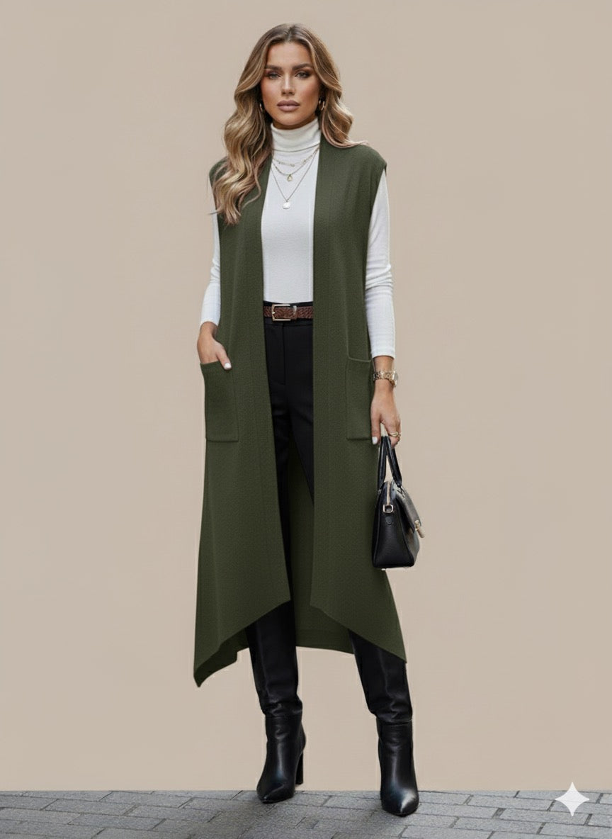 Chaleco de picos largo