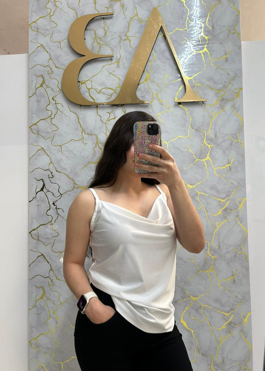 Blusa Basica Sin Mangas Holgada Tipo Satin