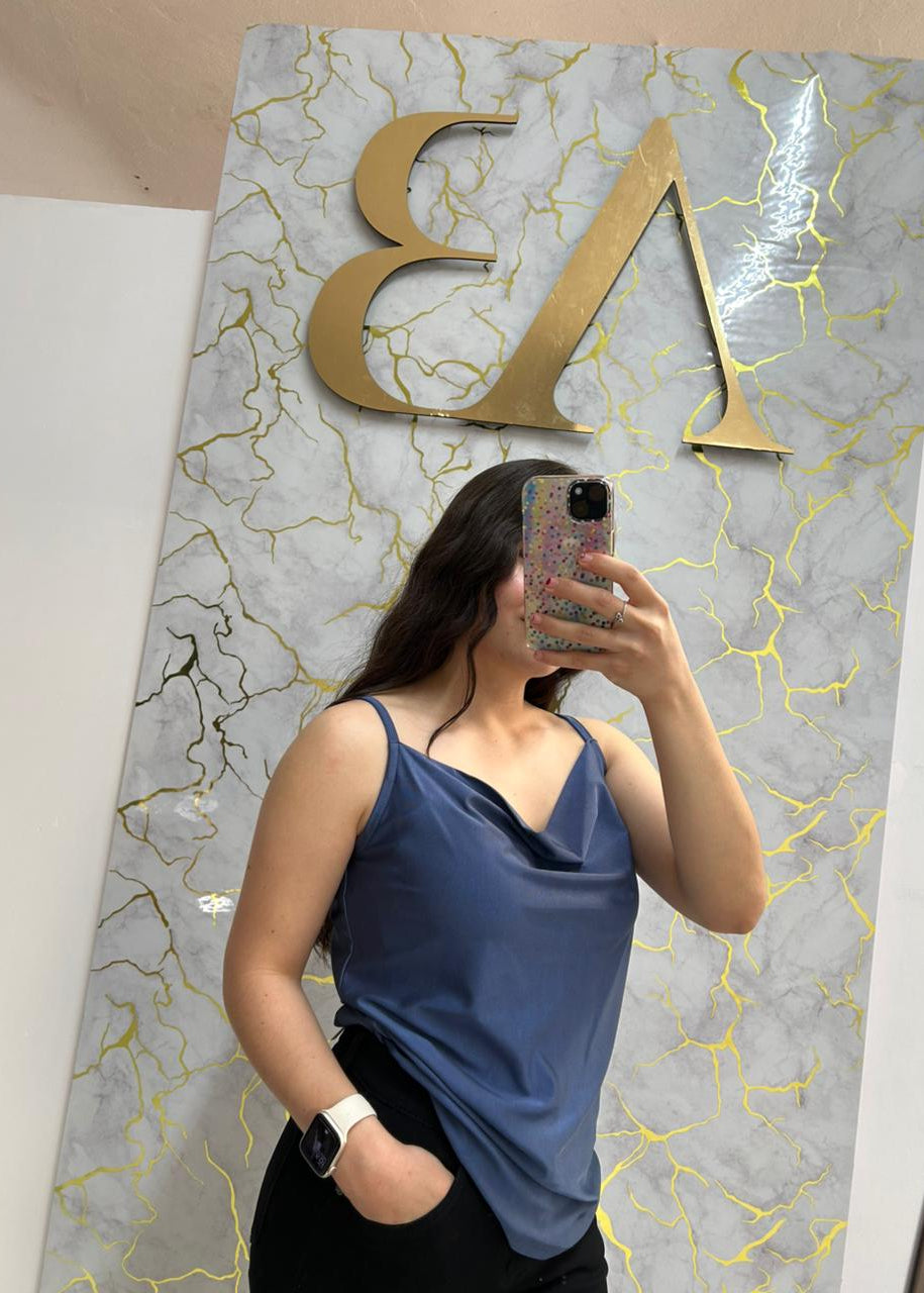 Blusa Basica Sin Mangas Holgada Tipo Satin