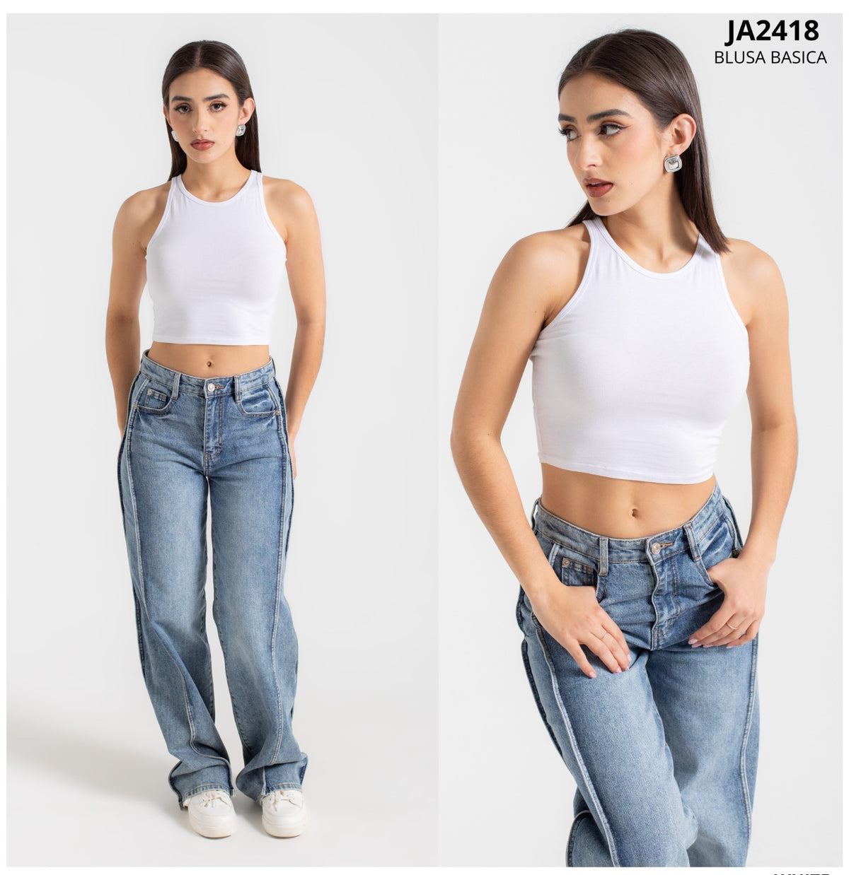 Blusa Top De Algodon Sin Mangas Basico