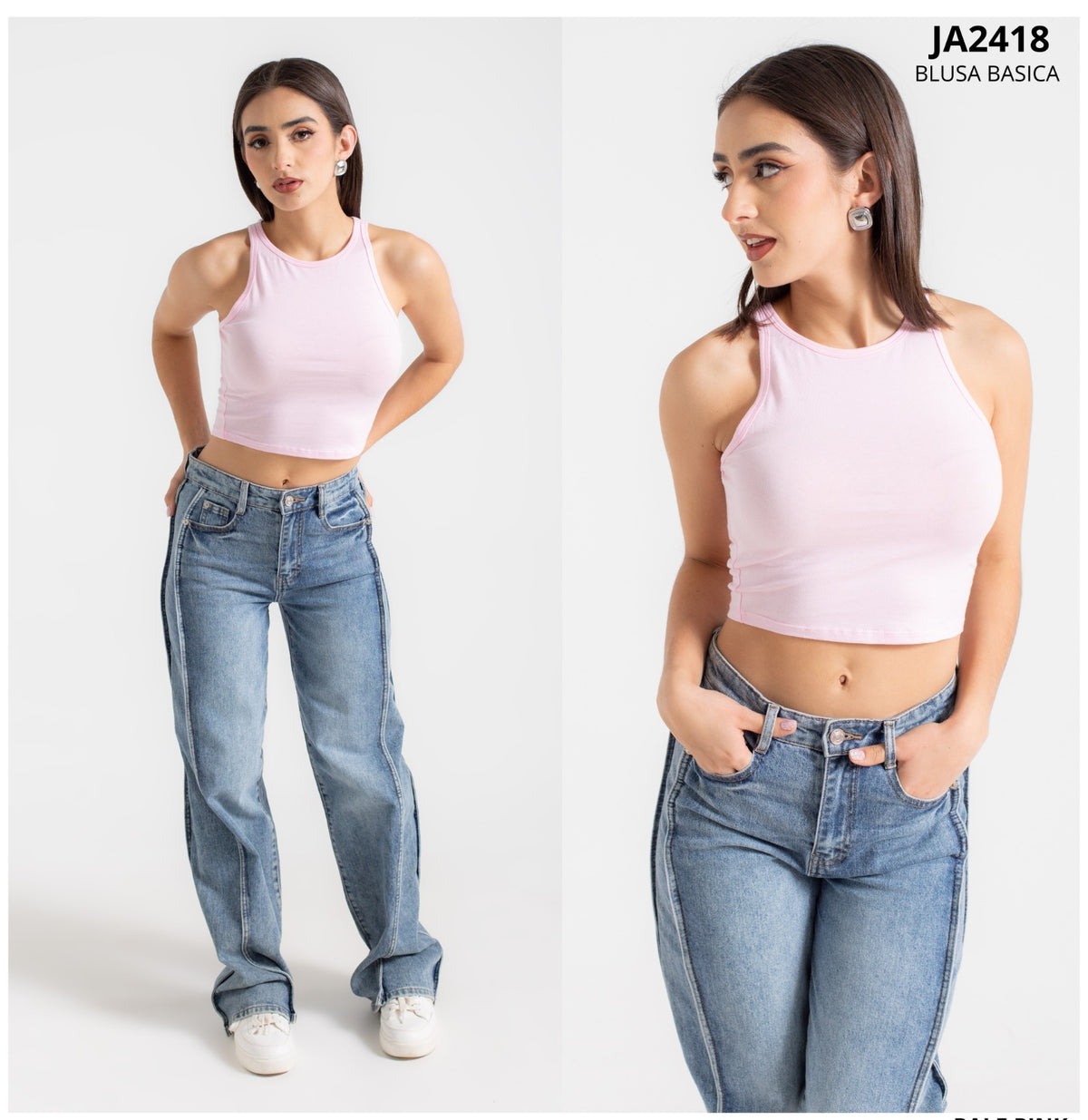 Blusa Top De Algodon Sin Mangas Basico