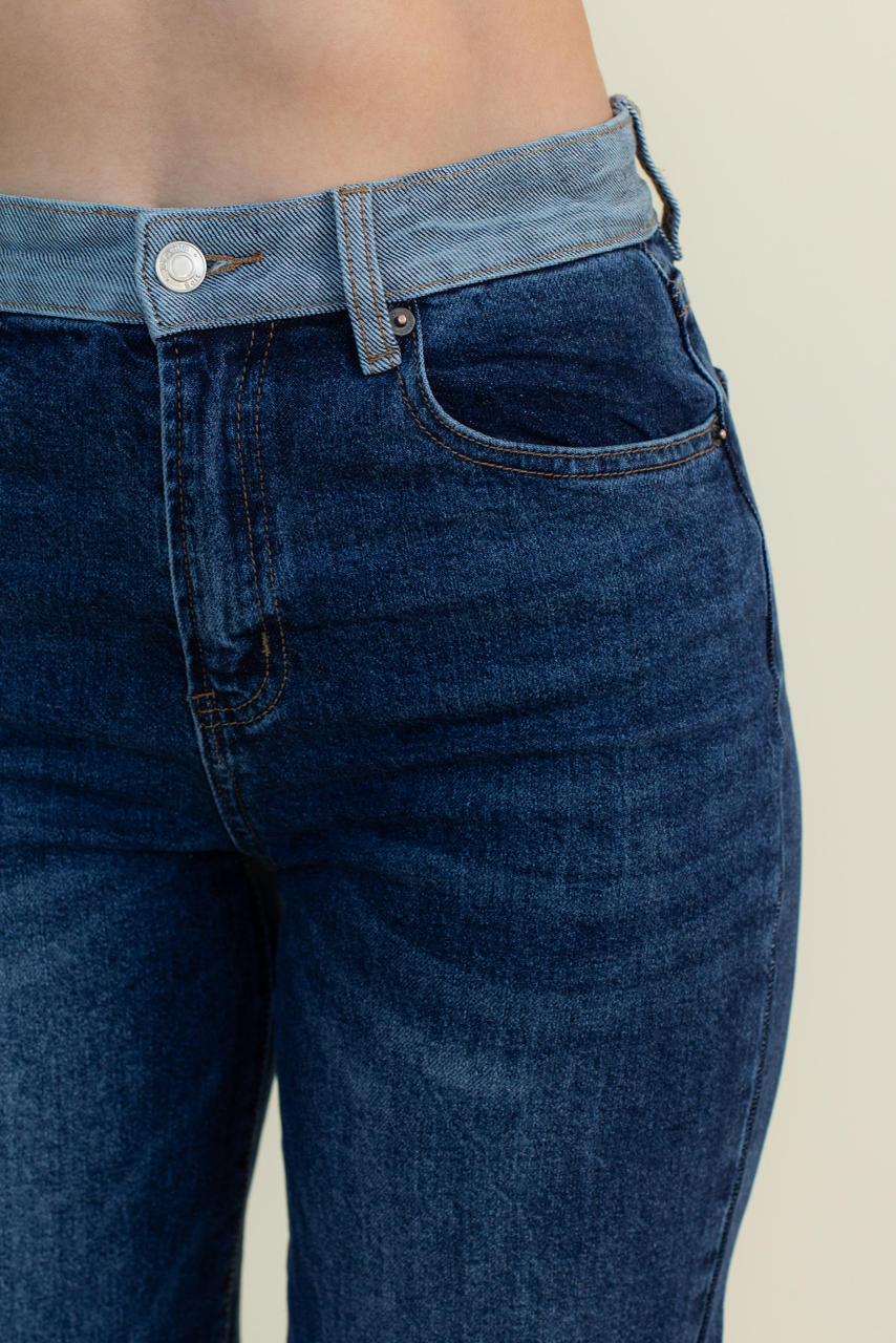Pantalon Wide Leg Con Liston De Encaje En La Parte De La Bastilla