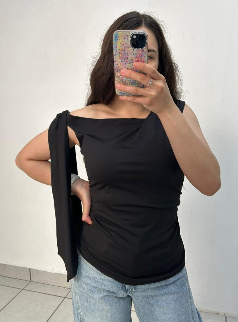 Blusa Premium Con Listones En Hombro