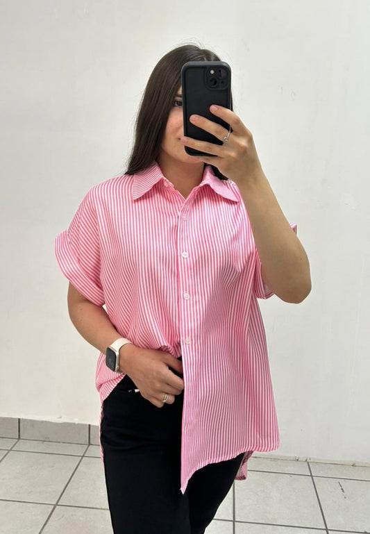 Camisa Manga Corta Rayada