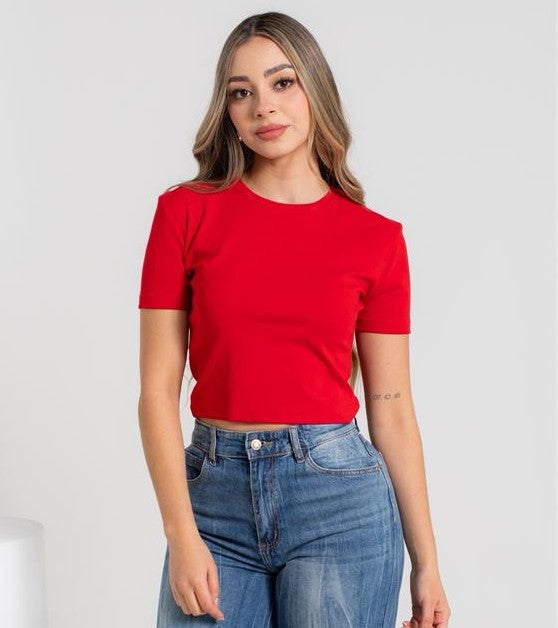 Blusa Premium Lisa Manga Corta de Algodon