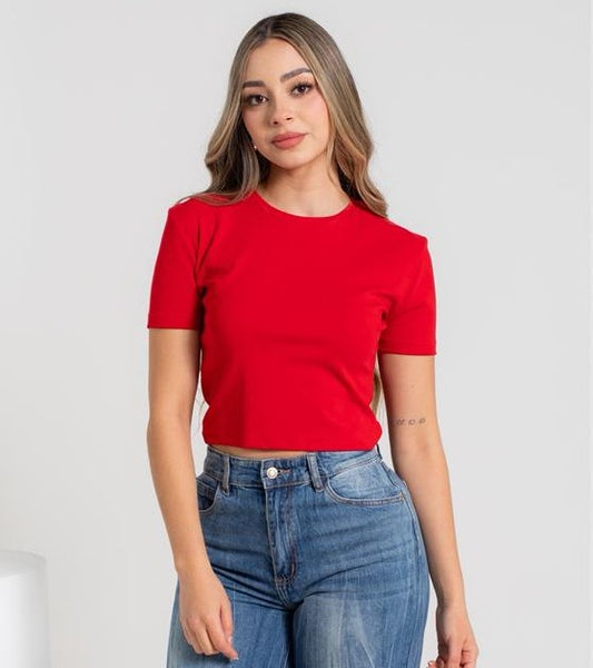 Blusa Premium Lisa Manga Corta de Algodon