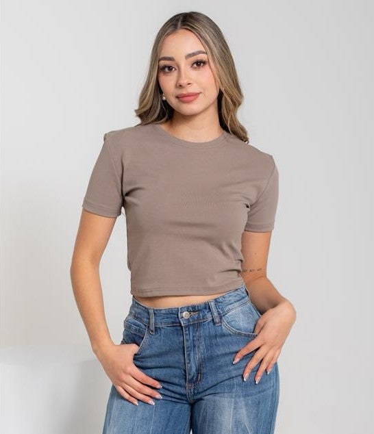 Blusa Premium Lisa Manga Corta de Algodon