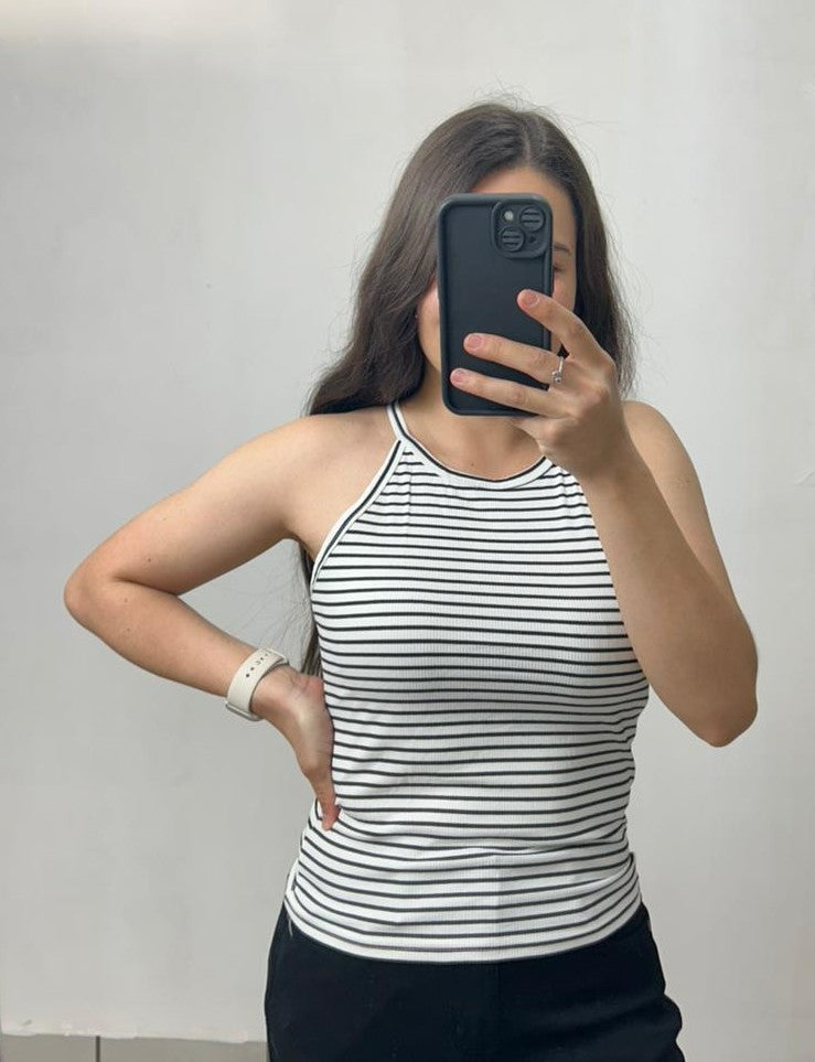 Playera De Tirantes Rayada