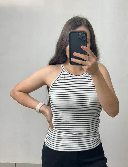 Playera De Tirantes Rayada