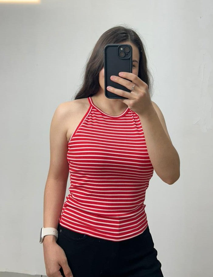 Playera De Tirantes Rayada