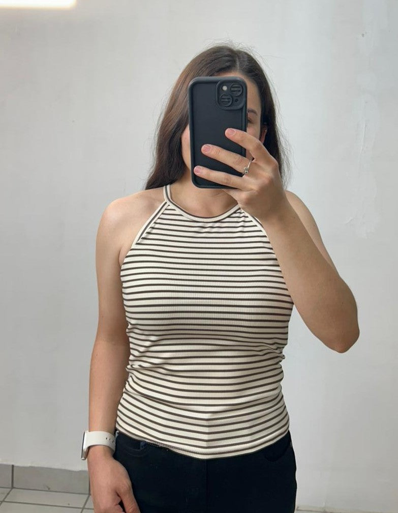 Playera De Tirantes Rayada
