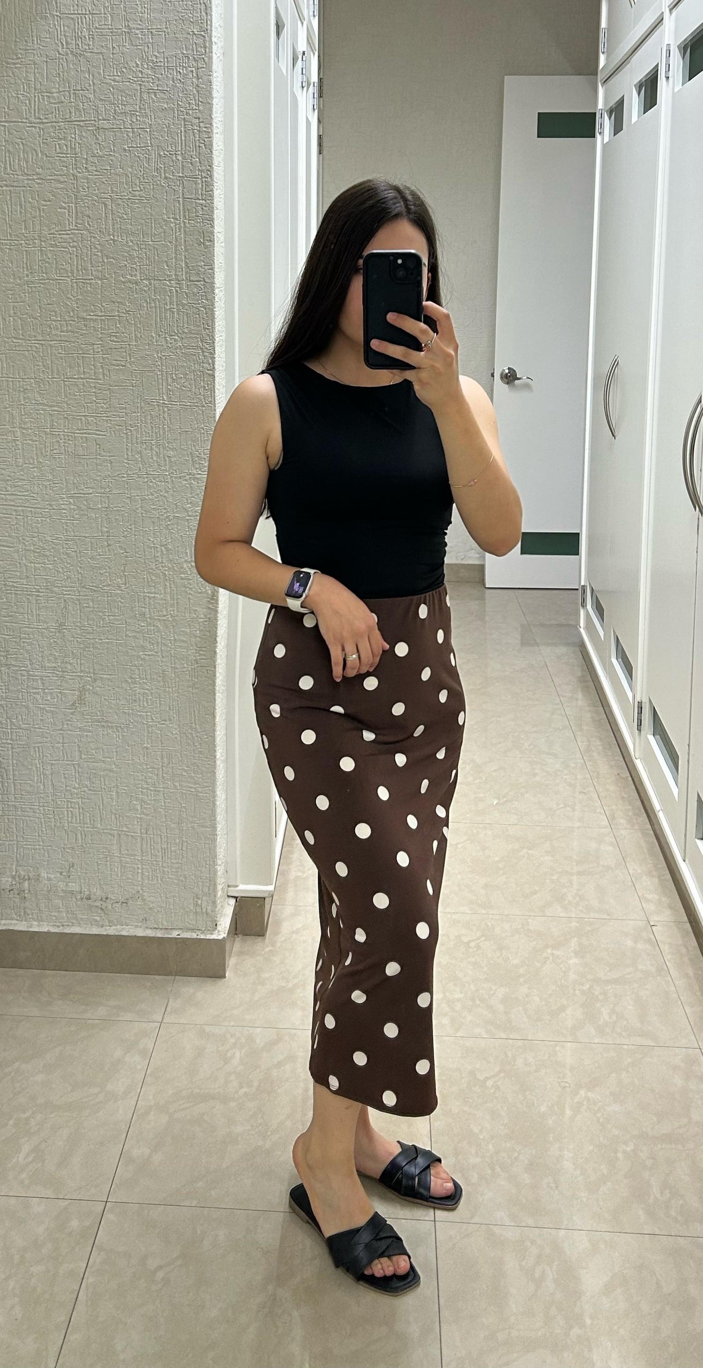 Falda midi estampado lunares 🤎✨