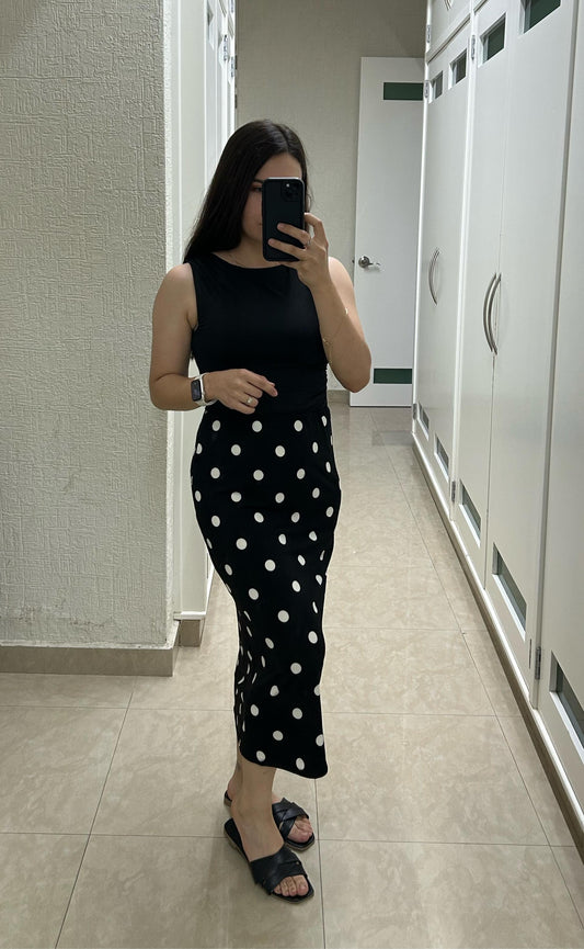 Falda midi estampado lunares 🤎✨