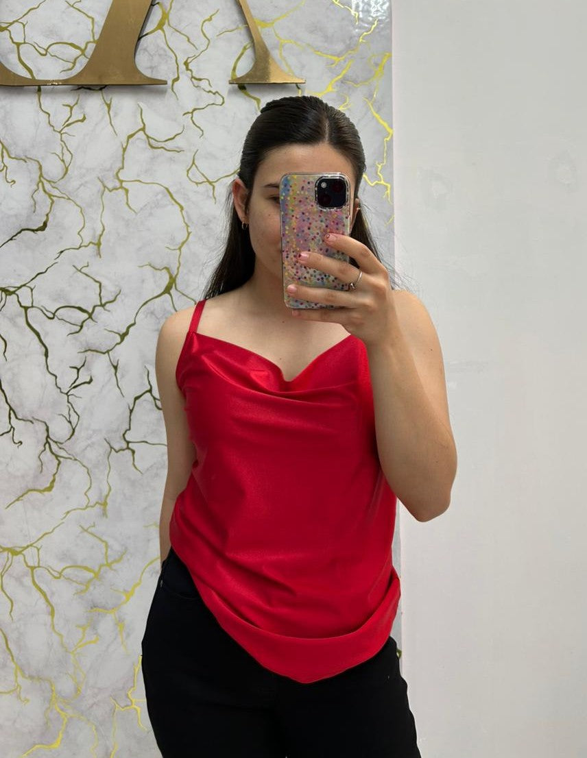 Blusa Basica Sin Mangas Holgada Tipo Satin