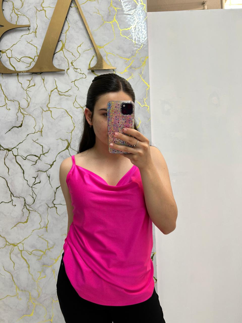 Blusa Basica Sin Mangas Holgada Tipo Satin