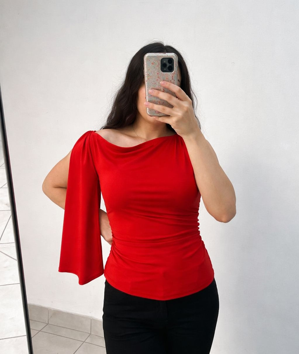 Blusa Premium Con Listones En Hombro