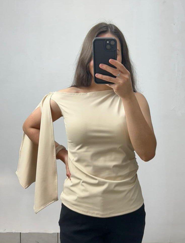Blusa Premium Con Listones En Hombro